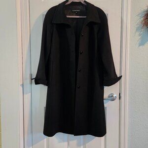 Ellen Tracy Black 100% Cashmere Overcoat